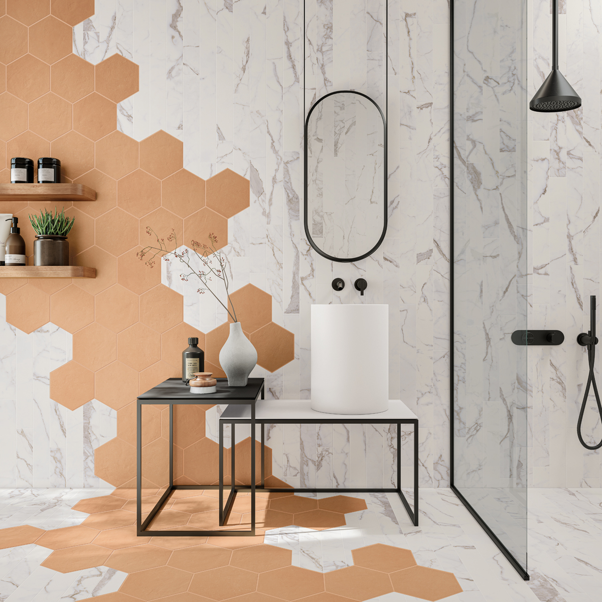 carrelage hexagonal